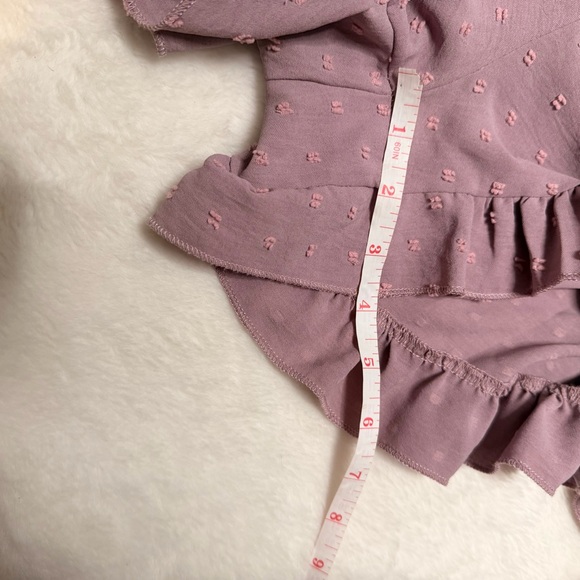 Angashion Mauve Crochet Lace Ruffle Romper XXL Swiss Dot Coquette Cottagecore - Picture 5 of 9